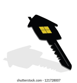 key with house on it vector illustration