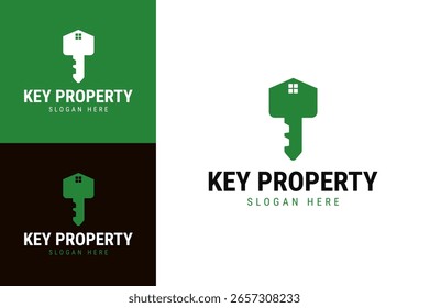 Key with house property logo design template vector illustration idea