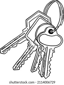 Key House Real estate agent Business Hand drawn line art illustration