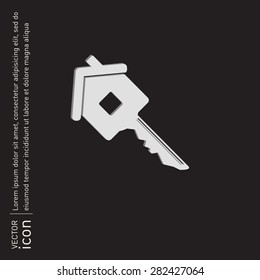 key in the house. real estate icon. home sign