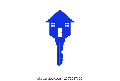 Key house security logo design concept. Home sell home buy reality buy vector Illustration