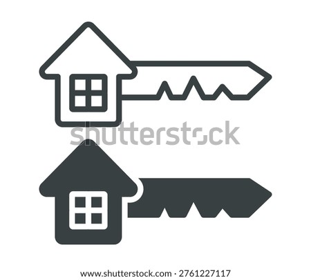 Key house set icon. Vector illustration.