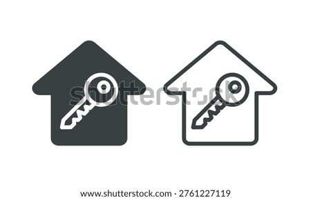 Key house set icon. Vector illustration.