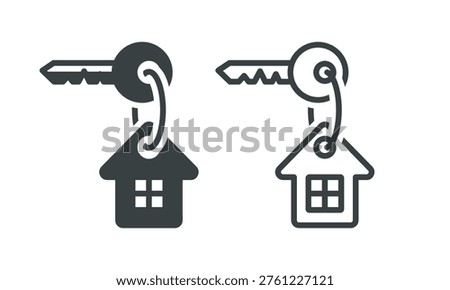 Key house set icon. Vector illustration.