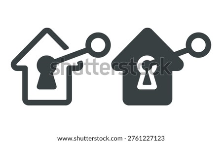 Key house set icon. Vector illustration.