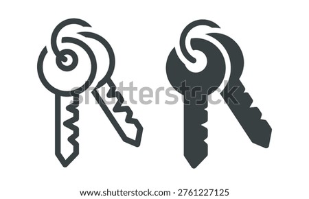 Key house set icon. Vector illustration.