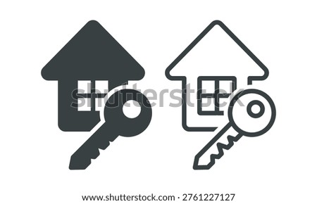 Key house set icon. Vector illustration.