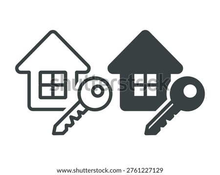 Key house set icon. Vector illustration.