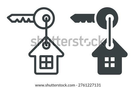 Key house set icon. Vector illustration.