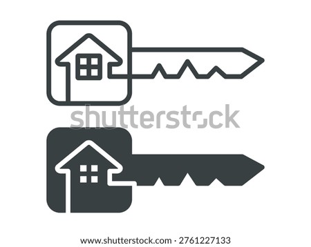 Key house set icon. Vector illustration.