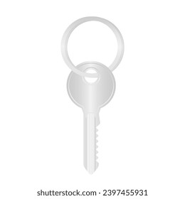 Key or House Key. Vector Illustration Isolated on White Background. 