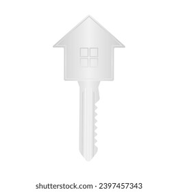 Key or House Key. Vector Illustration Isolated on White Background. 
