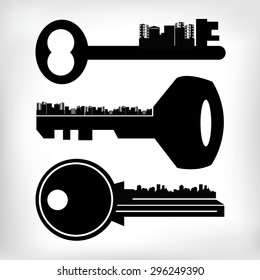 key house vector symbol door lock icon