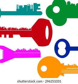key house vector symbol door lock icon