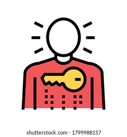 key for human communication color icon vector. key for human communication sign. isolated symbol illustration