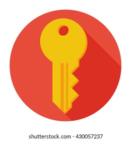 Key Iaccess tool icon flat sign/symbol/sticker. For mobile user interface