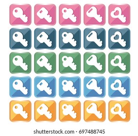 Key icon 25 type set / Vector image of Internet material