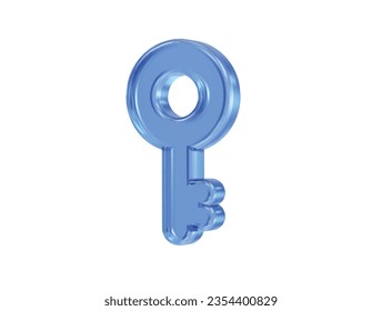 Key icon 3d rendering vector illustration transparent element