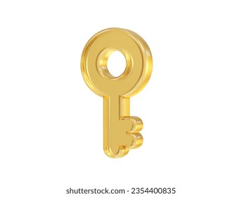 Key icon 3d rendering vector illustration transparent element