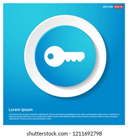 Key Icon Abstract Blue Web Sticker Button - Free vector icon