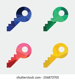 key icon Abstract Triangle Geometrical background 