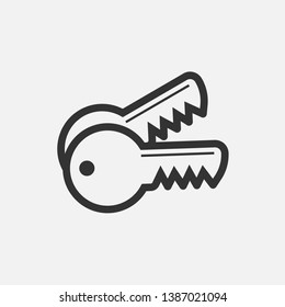 Key Icon. Access or Security Illustration As A Simple Vector Sign & Trendy Symbol for Design and Websites, Presentation or Mobile Application.