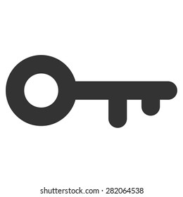 Key icon from Basic Plain Icon Set. Vector images have gray colors, rounded angles, and placed on a white background.