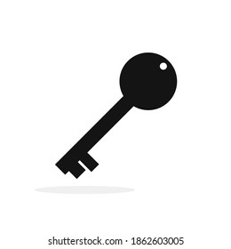 Key icon. Black key icon in flat design. Vector illustration. Key icon isolated