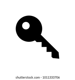 Key icon, black isolated on white background, vector illustration.