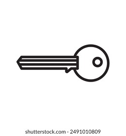 Key icon Black line art vector logo