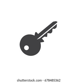 Key icon in black on a white background. Vector illustration