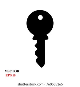 Key icon in black on a white background. Vector illustration