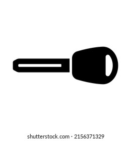 Key icon. Black silhouette. Horizontal front side view. Vector simple flat graphic illustration. Isolated object on a white background. Isolate.