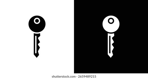 Schlüsselsymbol schwarze Silhouette für Web und mobile App
