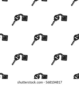 Key icon in black style isolated on white background. Romantic pattern stock vector illustration.