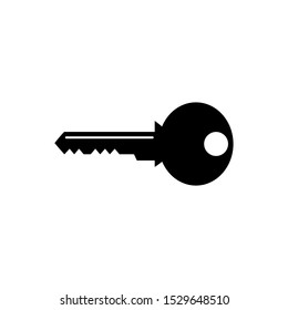 Key icon. Black key symbol for app, label, ui, logo, poster and web site. Flat vector illustration isolated on white background.