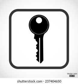 key icon - black vector illustration