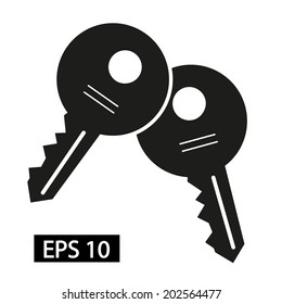Key icon black vector symbol