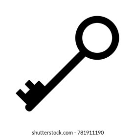 Key icon. Black and white design.