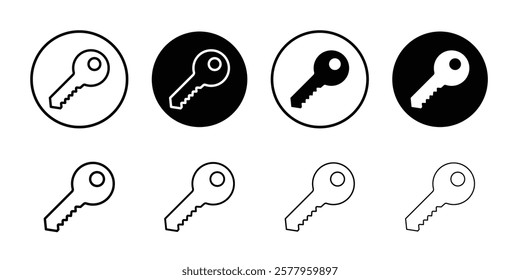 key icon black and white vector sign