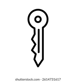 Key icon black and white vector sign
