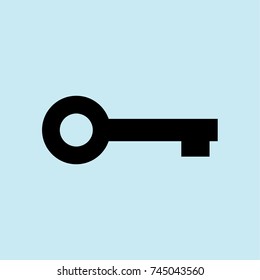 key icon, blue background, black