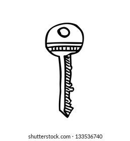 Key Icon Cartoon Doodle  With White Background