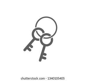 Key icon.  Key chain icon.  