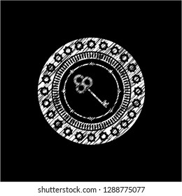 key icon with chalkboard texture