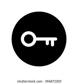 Key icon in circle . Vector illustration