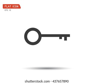 Key Icon classic flat  style, vector illustration