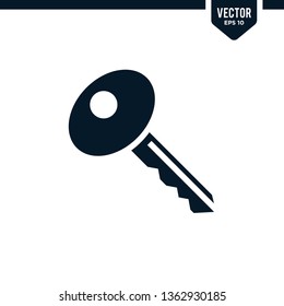 Key icon collection in glyph style, solid color vector