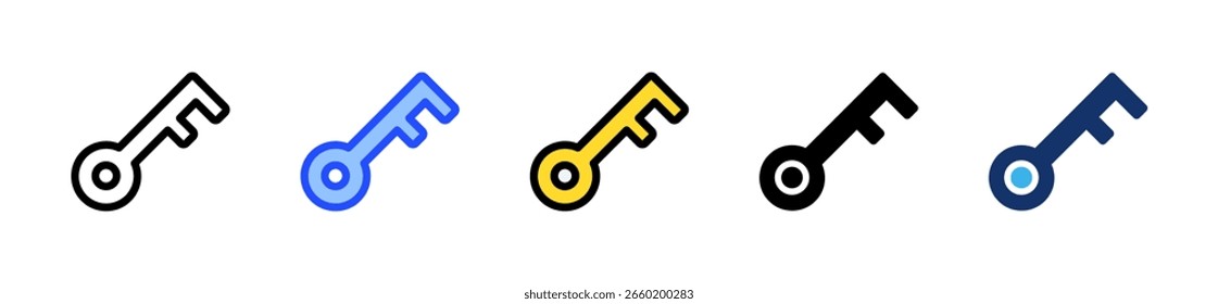 Colección De Iconos Clave Con Varios Estilos