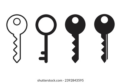 Key icon. Collection of vector symbol on white background. Vector illustration.
